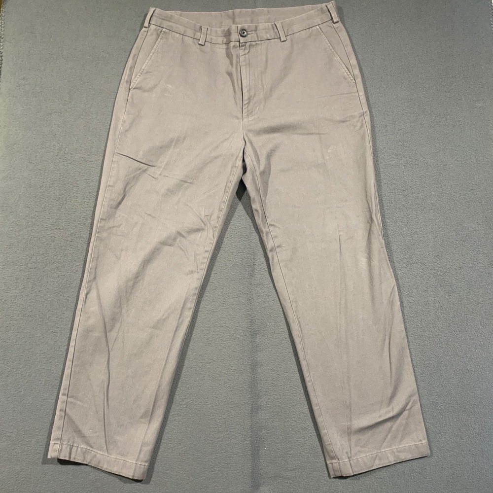Brooks Brothers 346 Clark Chino Pants Mens 37x30 Gray Cotton Twill Straight Leg